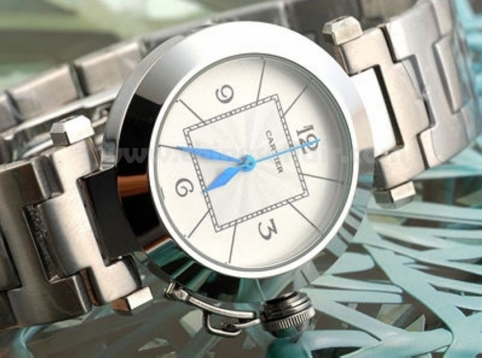 Pasha Cartier Stainless Steel White Face Mens Replica Watch